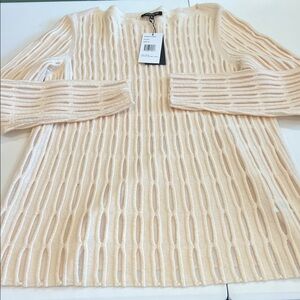 Lafayette 148 New York - Textured Cream Sweater - M, “cloud”